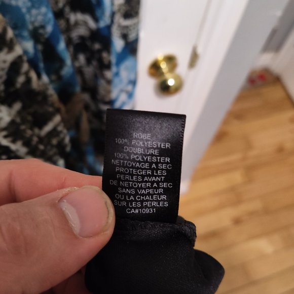 Laura Petites blue floral sleeveless dress with front ribbon / tail - Picture 8 of 8